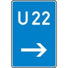 Richtzeichen Verkehrszeichen 460-21 Bedarfsumleitung, hier rechts 630x420mm, Alu 2mm, RA2 12359392