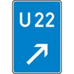  Richtzeichen Verkehrszeichen 460-22 Bedarfsumleitung, rechts einordnen 630x420mm, Alu 3mm, RA2 12358806