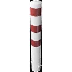  Absperrpfosten Ø 89 mm bis Ø 273 mm Schake Stahlrohrpoller Ø 152 x 3,2, 1200mm, zum Einbetonieren, weiß/rot 12450582
