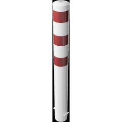  Absperrpfosten Ø 89 mm bis Ø 273 mm Schake Stahlrohrpoller Ø 152 x 3,2, 1500mm, zum Einbetonieren, weiß/rot 12450591