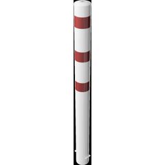  Absperrpfosten Ø 89 mm bis Ø 273 mm Schake Stahlrohrpoller Ø 152 x 3,2, 2000mm, zum Einbetonieren, weiß/rot 12450590