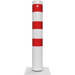  Absperrpfosten Ø 89 mm bis Ø 273 mm Schake Stahlrohrpoller Ø 152 x 3,2, 1500mm, weiß/rot 12450589