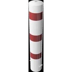  Absperrpfosten Ø 89 mm bis Ø 273 mm Schake Stahlrohrpoller Ø 193 x 3,6, 1200mm, zum Einbetonieren, weiß/rot 12450604