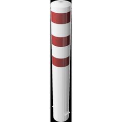  Absperrpfosten Ø 89 mm bis Ø 273 mm Schake Stahlrohrpoller Ø 193 x 3,6, 1500mm, zum Einbetonieren, weiß/rot 12450565