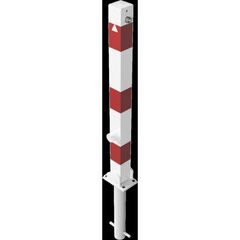  Absperrpfosten 70 mm x 70 mm Schake Klapppfosten, 70x70, zum Einbetonieren, ohne Öse, weiß/rot 12450537