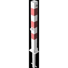  Absperrpfosten 70 mm x 70 mm Schake Absperrpfosten, 70x70, zum Einbetonieren, ohne Öse, weiß/rot 12450479