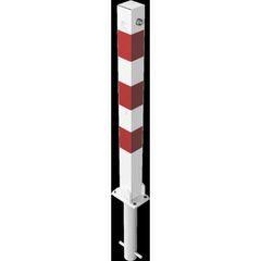  Absperrpfosten 70 mm x 70 mm Schake Absperrpfosten, 70x70, zum Einbetonieren, ohne Öse, weiß/rot 12450491