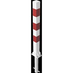  Absperrpfosten 70 mm x 70 mm Schake Absperrpfosten, 70x70, zum Einbetonieren, ohne Öse, weiß/rot 12450505