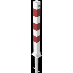  Absperrpfosten 70 mm x 70 mm Schake Absperrpfosten, 70x70, zum Einbetonieren, ohne Öse, weiß/rot 12450518