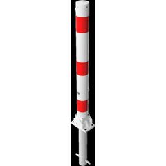  Absperrpfosten Ø 76 mm Schake Absperrpfosten Ø 76 x 2,6, zum Einbetonieren, ohne Öse, weiß/rot 12450711