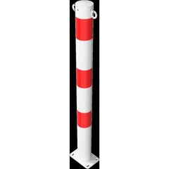  Absperrpfosten Ø 76 mm Schake Absperrpfosten Ø 76 x 2,6, mit 2 Ösen, weiß/rot 12450700