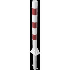  Absperrpfosten Ø 76 mm Schake Absperrpfosten Ø 76 x 2,6, zum Einbetonieren, ohne Öse, weiß/rot 12450695