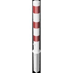  Absperrpfosten Ø 89 mm bis Ø 273 mm Schake Absperrpfosten Ø 102 x 2,9mm, ohne Öse, weiß/rot 12450563