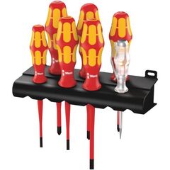  Kraftform Plus – Serie 100 VDE 160 iS/7 Rack Schraubendrehersatz Kraftform Plus Serie 100 + Spannungsprüfer + Rack. Mit reduziertem Klingendurchmesser, 7-teilig 12453082