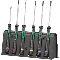  Serie Kraftform Micro 2035/6 B Elektroniker-Schraubendrehersatz + Rack, 6-teilig 12452501