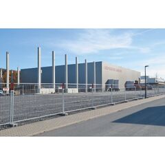  Bauzaun Typ A müba-Mobilzaun Typ A, Länge 3,50 m, Höhe 2,00 m, mit angeschweißten Haken und Ösen, Maschenweite 105 x 290 mm, verzinkt 12444463