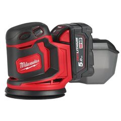  Exzenterschleifer Milwaukee Akku Exzenterschleifer M18 BOS125-502B, 2 Akkus, Werkzeugtasche 12428274