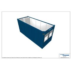  Büro- /Mannschaftscontainer Containex BÜRO- /MANNSCHAFTSCONTAINER - RIH 2,54m inkl. zementg. Boden - blau 12465620