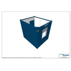  Büro- /Mannschaftscontainer Containex BÜRO- /MANNSCHAFTSCONTAINER - RIH 2,54m inkl. zementg. Boden - blau 12465619