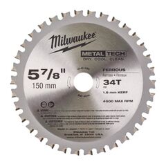  Kreissägeblätter Metall Milwaukee Metall-Kreissägeblatt für Handkreissägen 150/20 mm Z34 12465445