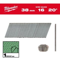  Nägel und Klammern Milwaukee Stift-Nägel 16G 20° 38 mm SC1 (2.000) 12464993
