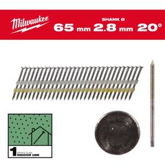  Nägel und Klammern Milwaukee Rundkopf-Nägel 20° 65mm SC1 (2.000) 12465023
