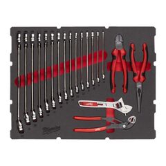  Adapter und Koffereinlagen Milwaukee PACKOUT Ringmaulschlüssel- und Zangen Set, Einlage 19-tlg. 12464549