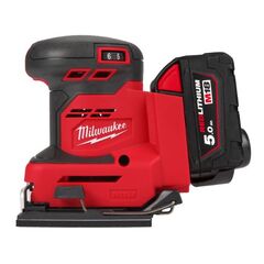  Akkugeräte Exzenterschleifer Milwaukee Akku-Schwingschleifer M18BQSS-502B, incl. 2 Akkus, Ladegerät, Werkzeugtasche 12463571