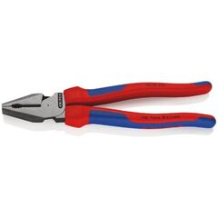  Kraft-Kombizangen KNIPEX 02 02 225 Kraft-Kombizange mit Mehrkomponenten-Hüllen schwarz atramentiert 225 mm 12381036