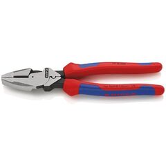  Kraft-Kombizangen "Lineman's Pliers" amerikanisches Modell KNIPEX 09 12 240 Kraft-Kombizange "Lineman's Pliers" amerikanisches Modell mit Mehrkomponenten-Hüllen schwarz atramentiert 240 mm 12381060