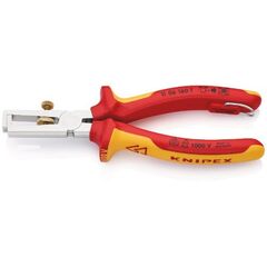  Abisolierzangen universal KNIPEX 11 06 160 T Abisolierzange mit Öffnungsfeder, universal isoliert mit Mehrkomponenten-Hüllen, VDE-geprüft; mit integrierter isolierter Befestigungsöse zum Anbringen einer Absturzsicherung verchromt 160 mm 12380413