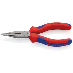  Flachrundzangen mit Schneide (Radiozangen) KNIPEX 25 02 140 Flachrundzange mit Schneide (Radiozange) mit Mehrkomponenten-Hüllen schwarz atramentiert 140 mm 12380848