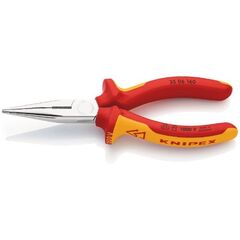  Greifzangen KNIPEX 25 06 160 Flachrundzange mit Schneide (Radiozange) isoliert mit Mehrkomponenten-Hüllen, VDE-geprüft verchromt 160 mm 12380247