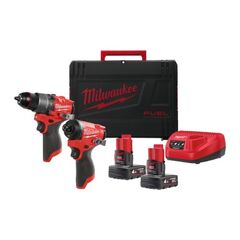  M12 Milwaukee M12 Powerpack FPP2A2-402X: Akku-Schlagbohrschrauber, Akku-Schlagschrauber, 2x Akku 4 Ah, Ladegerät, HD Box 12463411