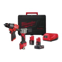  M12 Milwaukee M12 Powerpack M12 FPP2D2-422X: Akku-Schlagbohrschrauber, Akku-Blindnietgerät, 2x Akku 2 / 4 Ah, Ladegerät, HD Box 12463413