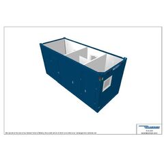  Containex Sanitärcontainer Containex 20' WC-CONTAINER Damen / Herren / Barrierefreier-WC-Abteil "zertifiziert nach DIN 18040-1:2010-10" - blau 1238791