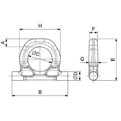 Anschlagringböcke (mit WLL gestempelt), ohne Anschweißböckchen CARTEC® Anschlagringbock, Schweißausführung, GK10, 30000 kg, ohne Anschweißböckchen 12403051