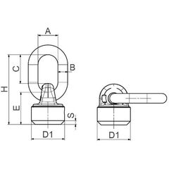  Anschlagwirbel zum Anschweißen CARTEC® Anschlagwirbel (drehbar), Schweißausführung, GK10, 4000 kg (90°)/8000 kg (0°) 12403031