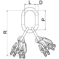  Kuppel-Aufhängegarnituren mit Verkürzungshaken, für 3- und 4-strängig Kuppel-Aufhängekopf mit Verkürzungshaken, GK10, AK36X 12402666