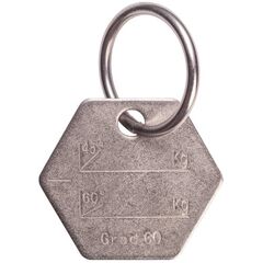  Güteklasse 6 (INOX) Prüfanhänger Prüfanhänger für Mehrstrang-Anschlagketten GK6, Edelstahl (mit Ring) 12403015