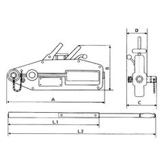  Handseilzuggeräte mit Hebelrohr McBULL® Seilzuggerät,  3,2 t, ohne Seil 12398626