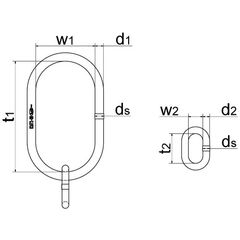  Übergroße Aufhängeringe/-köpfe, für Einfachkranhaken DIN 15401, für 1-strängig Sonder-Aufhängekopf, GK8, A20 260x140mm 12401218