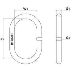  Übergroße Aufhängeringe/-köpfe, für Einfachkranhaken DIN 15401, für 1-strängig Sonder-Aufhängering, GK8, A22 180x100mm 12401216
