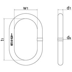  Übergroße Aufhängeringe/-köpfe, für Einfachkranhaken DIN 15401, für 2-strängig Sonder-Aufhängering, GK8, A22 180x100mm 12401279