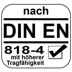  1-Strang-Kettengehänge, mit Sondergüte-Kette mit Sonder-Aufhängering (für Kranhaken DIN 15401 Nr. 25) McBULL® 1-Strang-Kettengehänge, GK10, Sondergüte-Kette, 6 mm, 1 Meter, Typ1K25 12401553