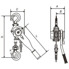  Ratschenzüge ohne Überlastsicherung McBULL® Ratschenzug, 0,75 t, Hub 1,5 m (Standard) 12398612