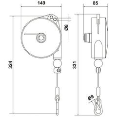  Balancer / Federzüge, 2 - 4 kg, 2 m Seil McBULL®  Balancer/Federzug, 2-4 kg, 2 m 12398845