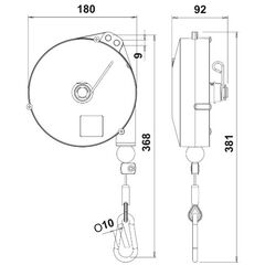  Balancer / Federzüge, 8 - 10 kg, 2,5 m Seil McBULL®  Balancer/Federzug, 8-10 kg, 2,5 m 12398848