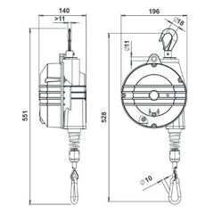  Balancer / Federzüge, 4 - 25 kg, 2 m Seil McBULL®  Balancer/Federzug, 7-10 kg, 2 m 12398832