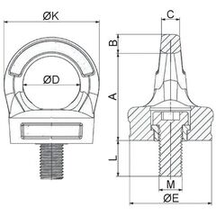  schraubbar Ringschrauben, variabel, ohne Schlüssel CARTEC® Ringschraube ohne Imbusschlüssel (drehbar), GK10, M8, 300 kg (90°)/1000 kg (0°) 12403121